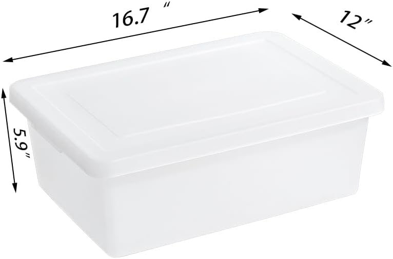 15 Quart Stackable Plastic Storage Bins with Lids,Container to Organize Shoes and Crafts on Closet Shelves,Garage, Totes, Tubs Boxes Organizing 4 Pack (4L)