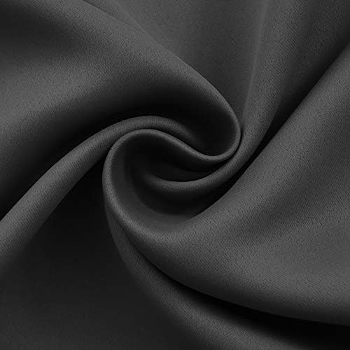 BGment Blackout Curtains 40 Inches Long for Bedroom, Rod Pocket Short Drapes for Kitchen/BathroomWindow Thermal Insulated Room Darkeng Blinds Privacy, Dark Grey, 2 Panels, 42 x 40 Inch