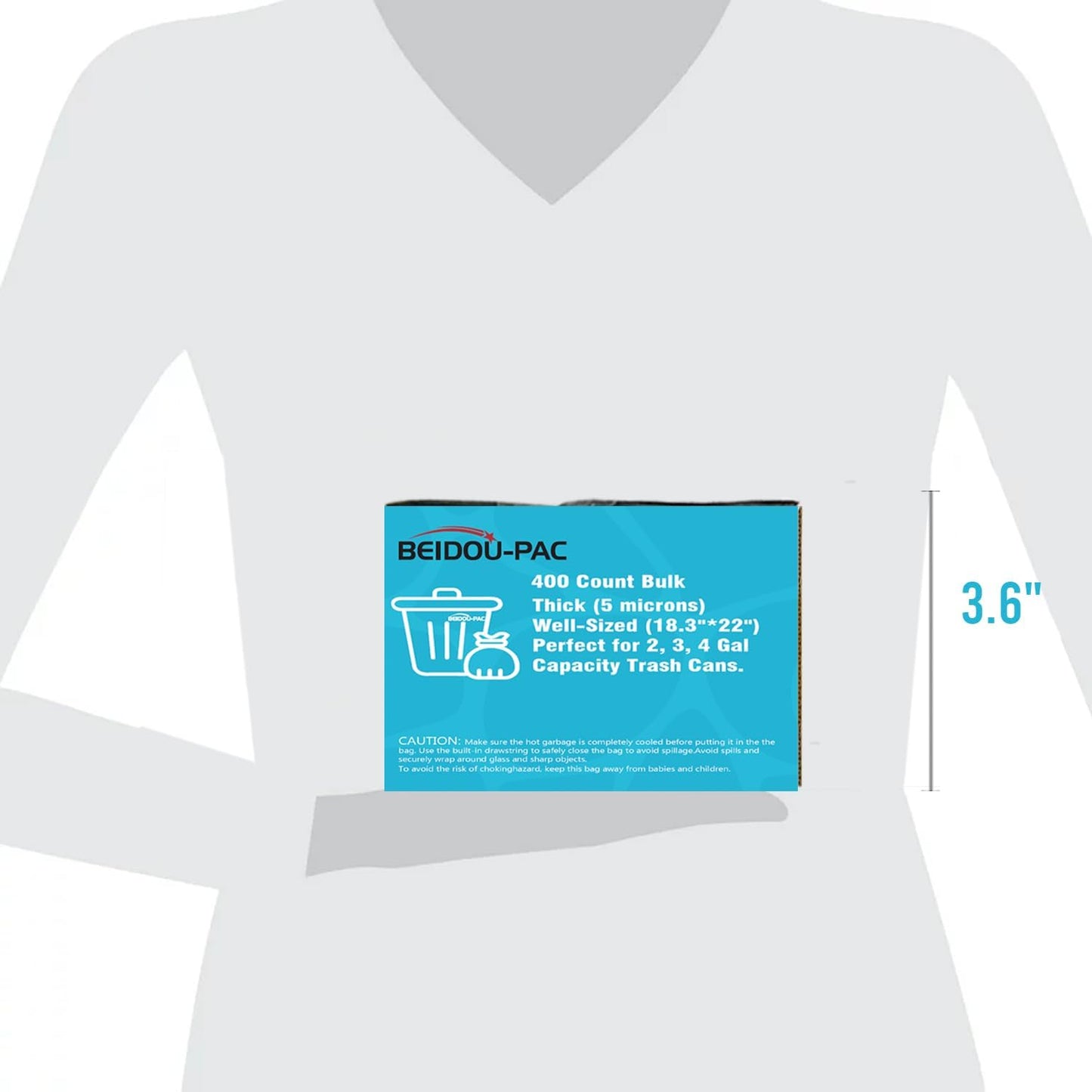 2-4 Gallon Trash Bags, 400 Count Bulk, Clear Plastic Recycling Bags, Small Multi-purpose Garbage Bags for Business Home Bathroom Kitchen Commercial and Industrial