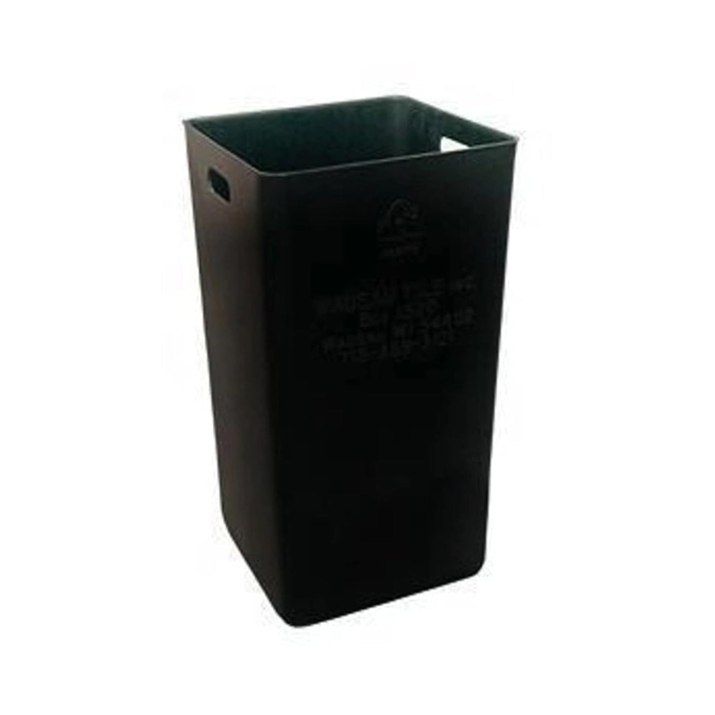 32 Gallon Square Slatted 100% Recycled Plastic Heavy-Duty Commercial Outdoor or Indoor Trash Can with Push Top Lid | Great for Schools and Businesses - Dark Granite