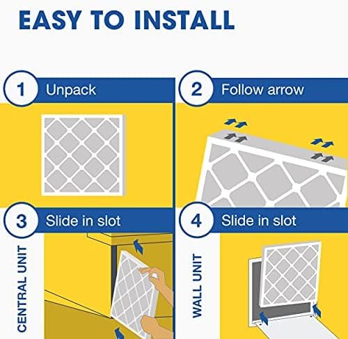 Aerostar 16x20x4 MERV 11 - 6 Count - Pleated HVAC, Furnace & Air Conditioner Filters - Removes Dust, Cold & Flu Germs, Lint, Mold, Pet Dander, Allergy-Causing Pollen, Smog & Smoke