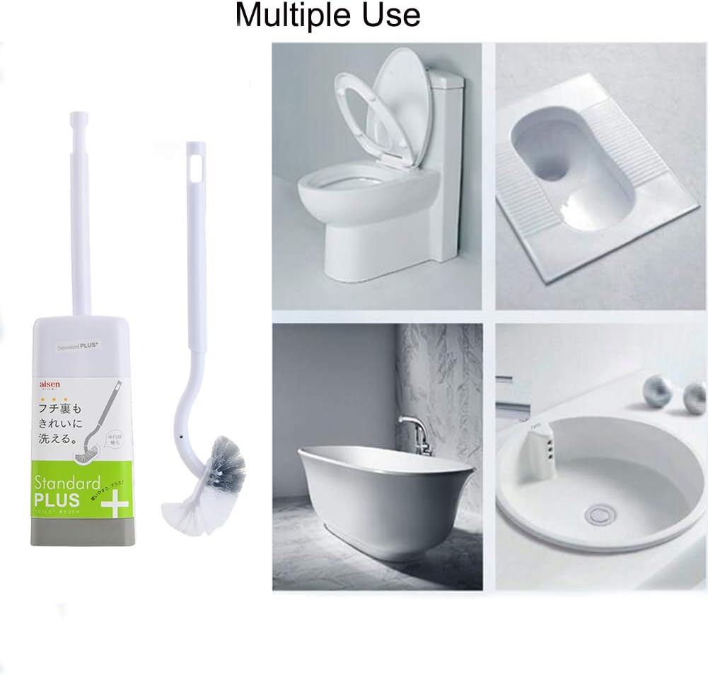 Marbarsse Bathroom Toilet Bowl Brush and Holder, Curved Design Toilet Brush for Deep Cleaning Under Rim, Best Toilet Brush Set, Easy Handy CompactToilet BowlCleaner Brush for Bathroom, 2 Pack