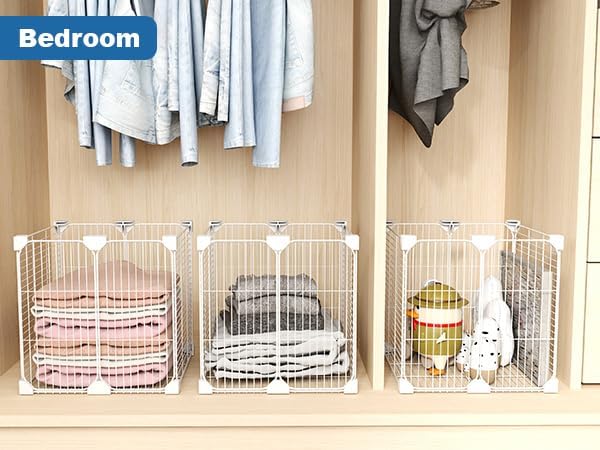 Deep Freezer Organizer Bin 13.8"x13.8"x13.8", Vertical Sides Wire Freezer Baskets with Adjustable Divider Pantry, Freezer Bins for Upright Freezer Meats Frozen Food Snacks Ice Cream Fruits&Vegetables