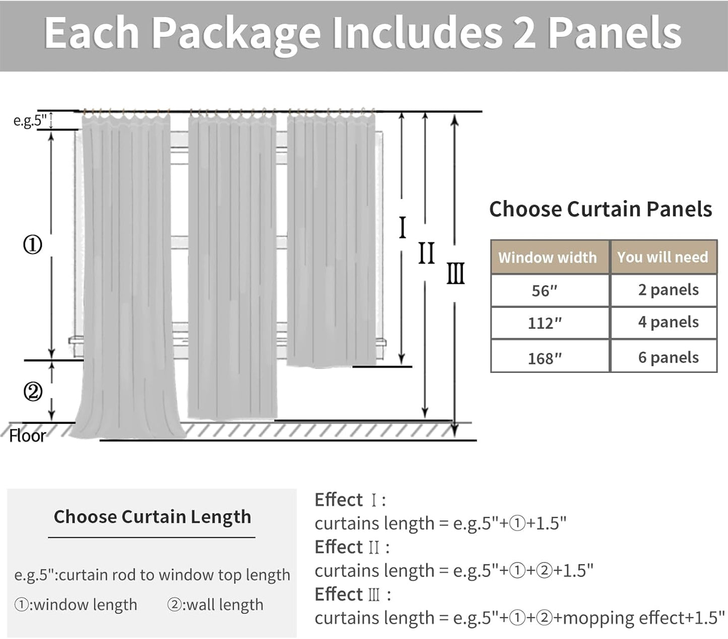 YoungsTex Natural Linen Back Tab Curtains 84 Inch Length 2 Panels - Light Filtering Drapes Rustic Semi Sheer Window Treatments for Living Room Bedroom, 40 X 84 Inch