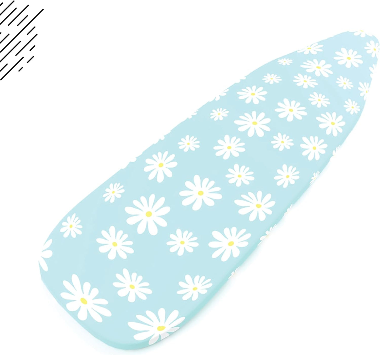 Encasa XO Ironing Board Cover and Pad 42"x14" - Thick 3mm Felt Padding, Drawstring Tightening & Lock, Easy Fit, Scorch & Stain Resistant, Fits Medium Ironing Board - Daisy Blue