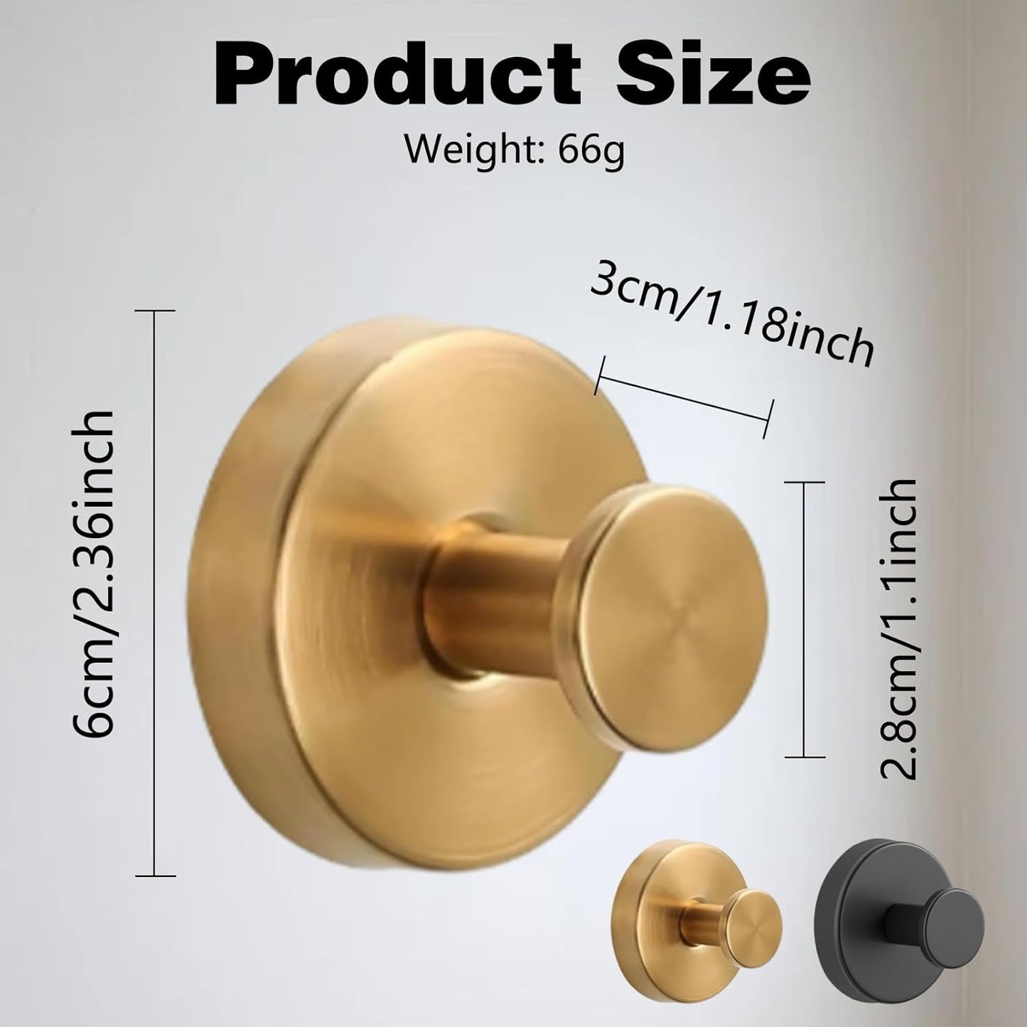 Suction Cup Hooks for Wreaths on Glass, No-Drill Suction Cup Hooks, Wreath Hangers for Front Doors, Metal Towel Hooks for Showers Bathrooms Mirrors (2Pcs Black)