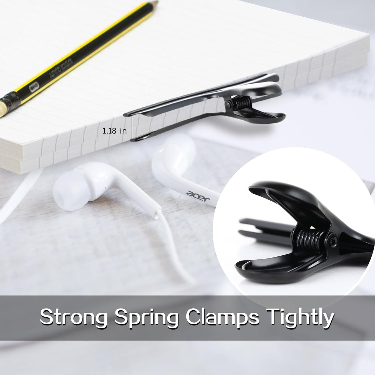 HOUSE AGAIN 12 Pack Stainless Steel Chip Bag Clips Covered with Silicone - NO More Sharp Edges - Color Coded for Food Bags - Air Tight Seal, Heavy Duty for Kitchen and Office, 5-3-2.5 Inches-Black