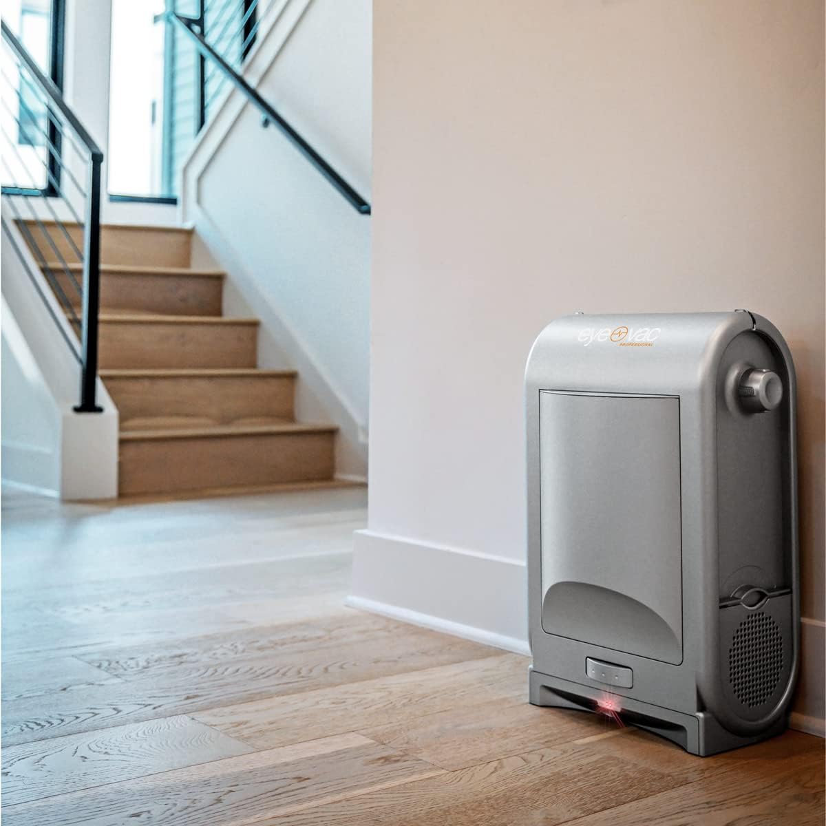 EyeVac Pro Touchless Vacuum Automatic Dustpan - Ultra Fast & Powerful - Great for Sweeping Salon Pet Hair Food Dirt Kitchen, Corded Canister Vacuum, Bagless, Automatic Sensors, 1400 Watt (Sliver)