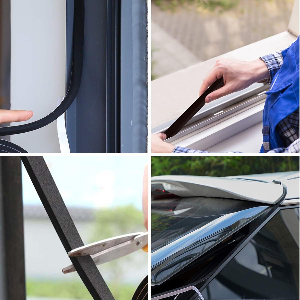 2 Rolls Foam Tape Weather Stripping Door Seal, 1'' W x 3/4'' T High Density Seal Strip, Adhesive Closed Cell Weather Strip Total 16.5 Feet Long…