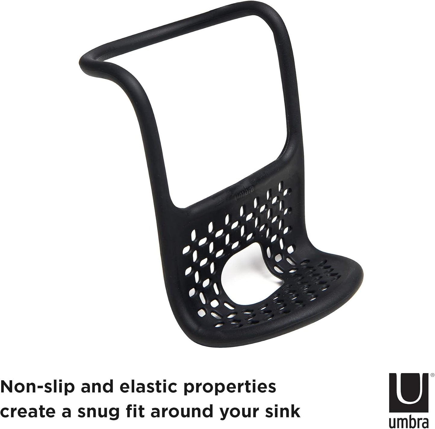 Umbra Sling Kitchen Sink Accessory, Single-Sided Sponge Holder, Black