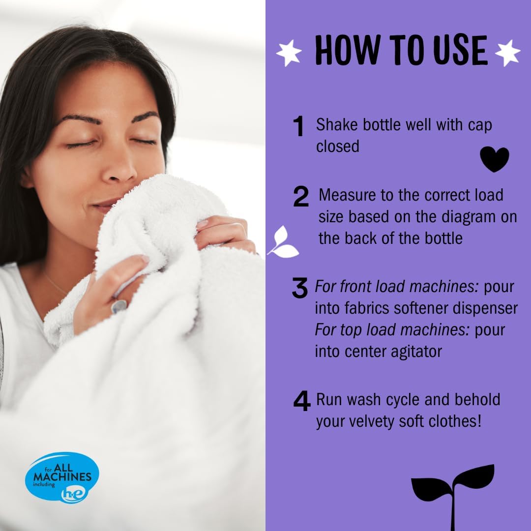 Molly’s Suds Fabric Softener Liquid for Sensitive Skin | Vinegar-Powered, Infused with Essential Oils | Fights Static, Reduces Wrinkles, Deodorizes | Lavender, 50 Loads