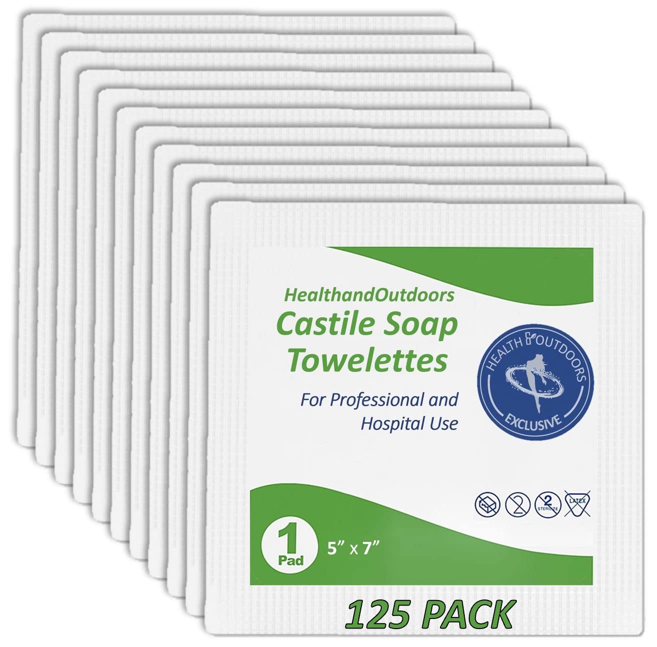HAO Castile Soap Cleansing Towelettes 125 Count Refreshing Scented Wipes White 125 Count (Pack of 1) HAO-CST-125