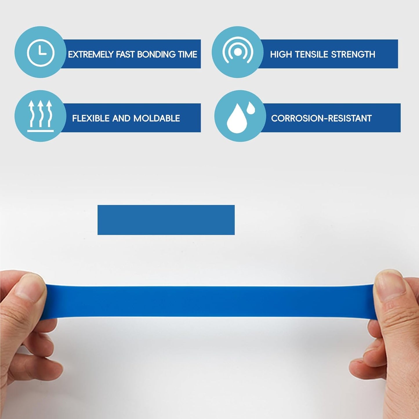 Self Fusing Silicone Tape 2 Rolls 1 in x 10' Blue Waterproof Rescue Tape Rubber Leak Silicone Self-amalgamating Tape for Plumbing, Sealing Pipes, Hose Repair, Outdoor Coax and Tool Fixation