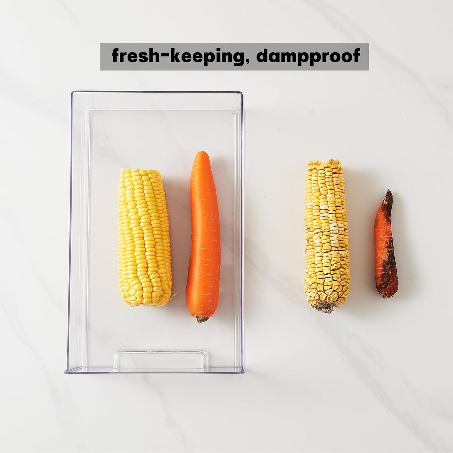 PeJeyiee Clear Stackable Refrigerator Organizers and Storage Drawers - Pull-Out Fridge Bins with Anti-Slip Base & Easy Clean, Plastic Organizers for Kitchen Pantry Cabinet Closet (2XL)