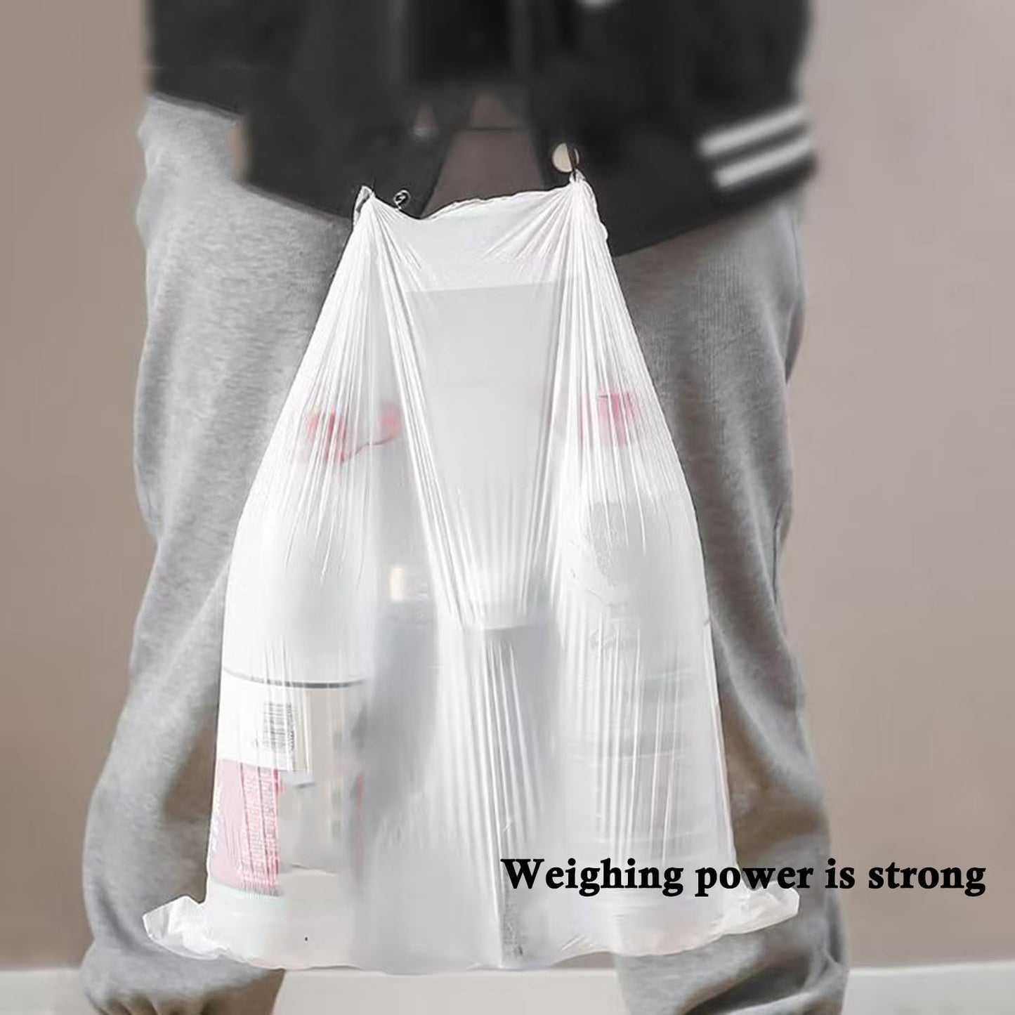 Ultra thick heavy duty Plastic 16 gallon no tear open drawstring trash bags white lavender scent Plastic garbage bags for household kitchen bedroom bathroom living room office restaurant