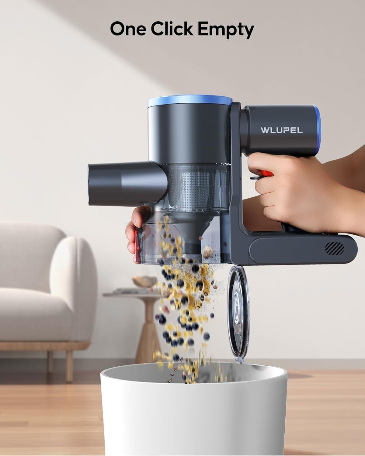 Cordless Vacuum Cleaner, 30Kpa/400W/45Mins Stick Cordless Vacuum Cleaner Rechargeable, 80000RMP Lightweight Handheld Vacuum for Home with LED Display Screen, for Hardwoods/Floors/Carpets/Pet Hair