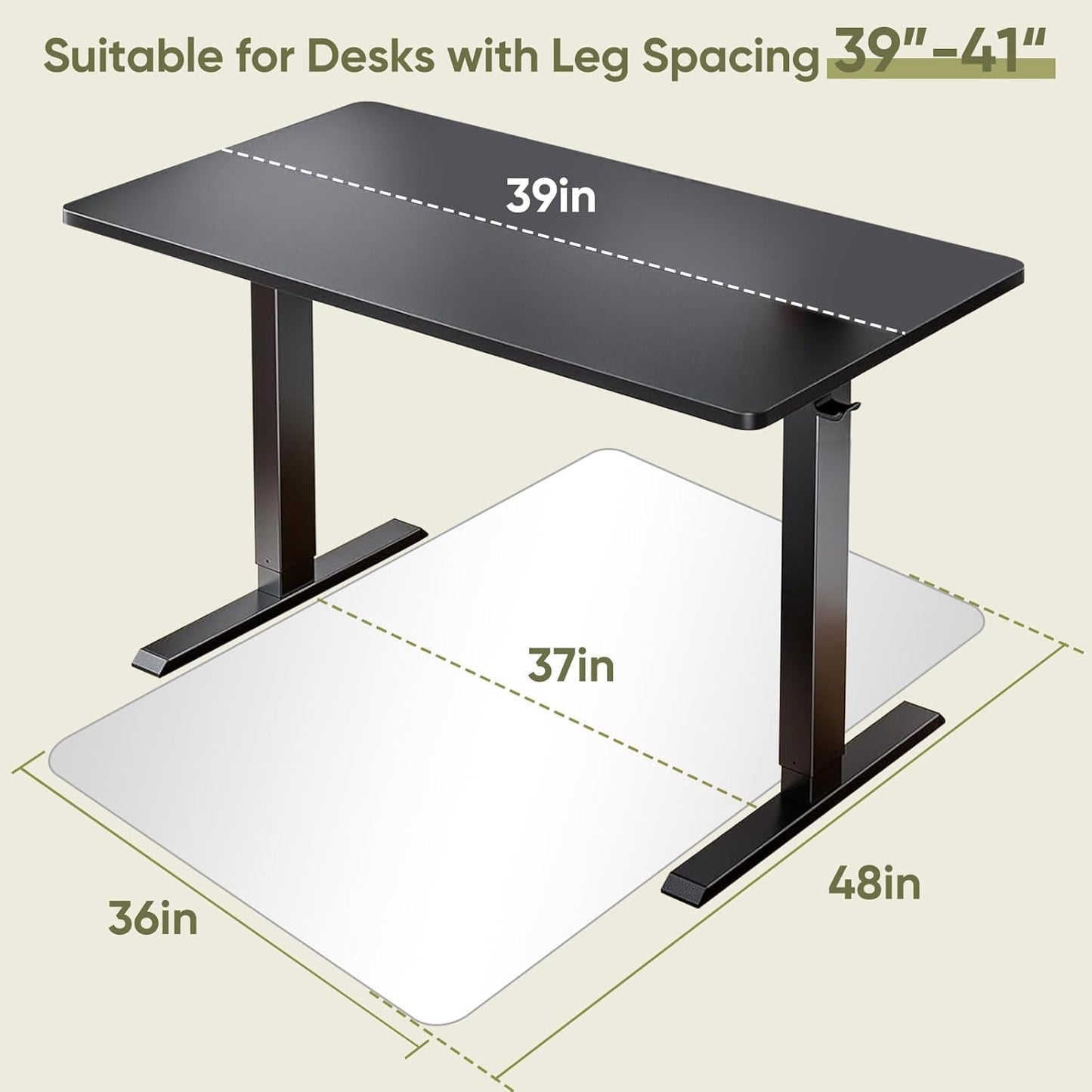 Office Chair Mat for Carpet & Hardwood, Upgraded 36" x 48" Dual Use Tempered Glass Chair Mat for Chair and Footrest Under Desk
