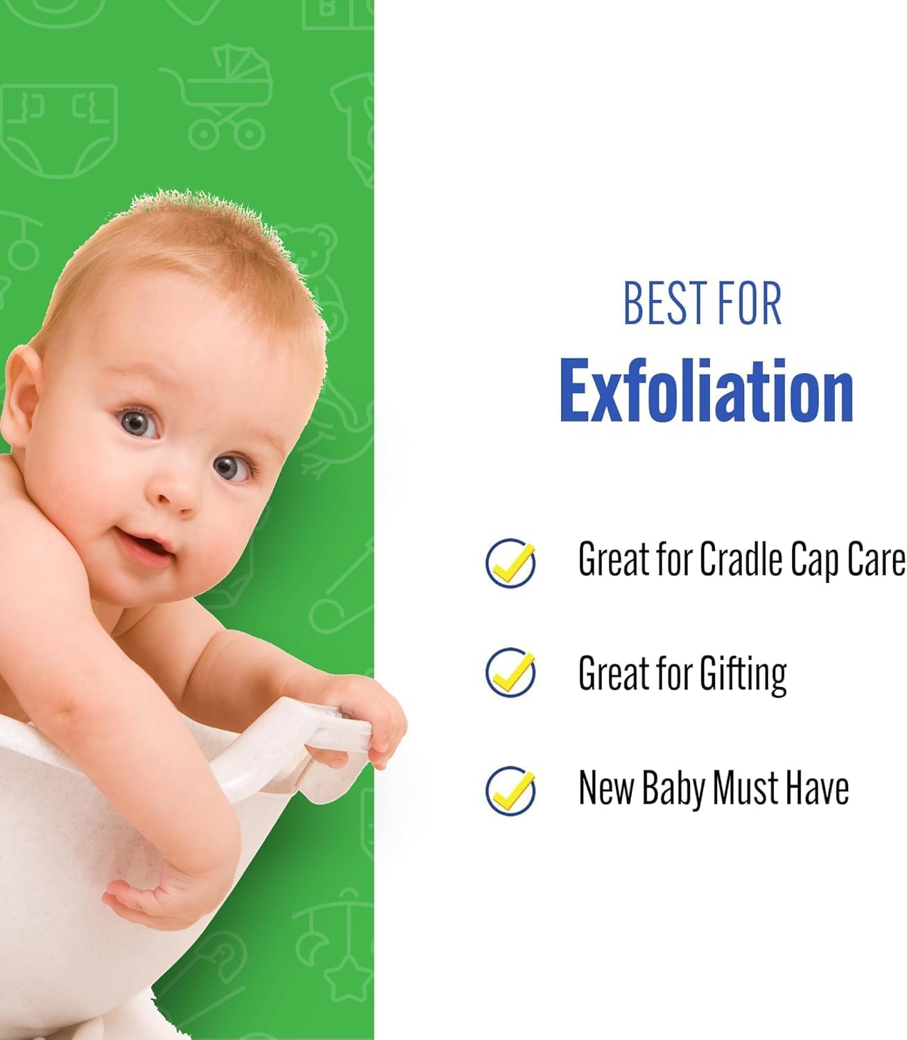 Baby Buddy Absorbent Natural Bath Sponge, Soft Exfoliating Grass Sponge, Soft on Baby's Tender Skin, Bath Accessories Baby and Kids, Infant Bath, Biodegradable, Hypoallergenic, 3pk, 4in