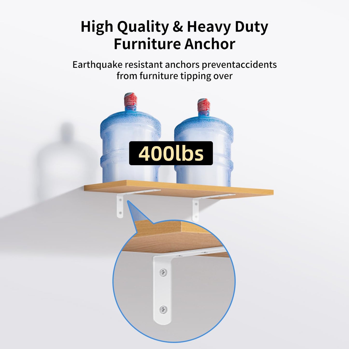 furniture anchors anti-tip baby proofing: Safety Straps Kit for Dresser Secure 400 lbs Bookcase to Wall Cabinet Wall Anchor 4 Pack