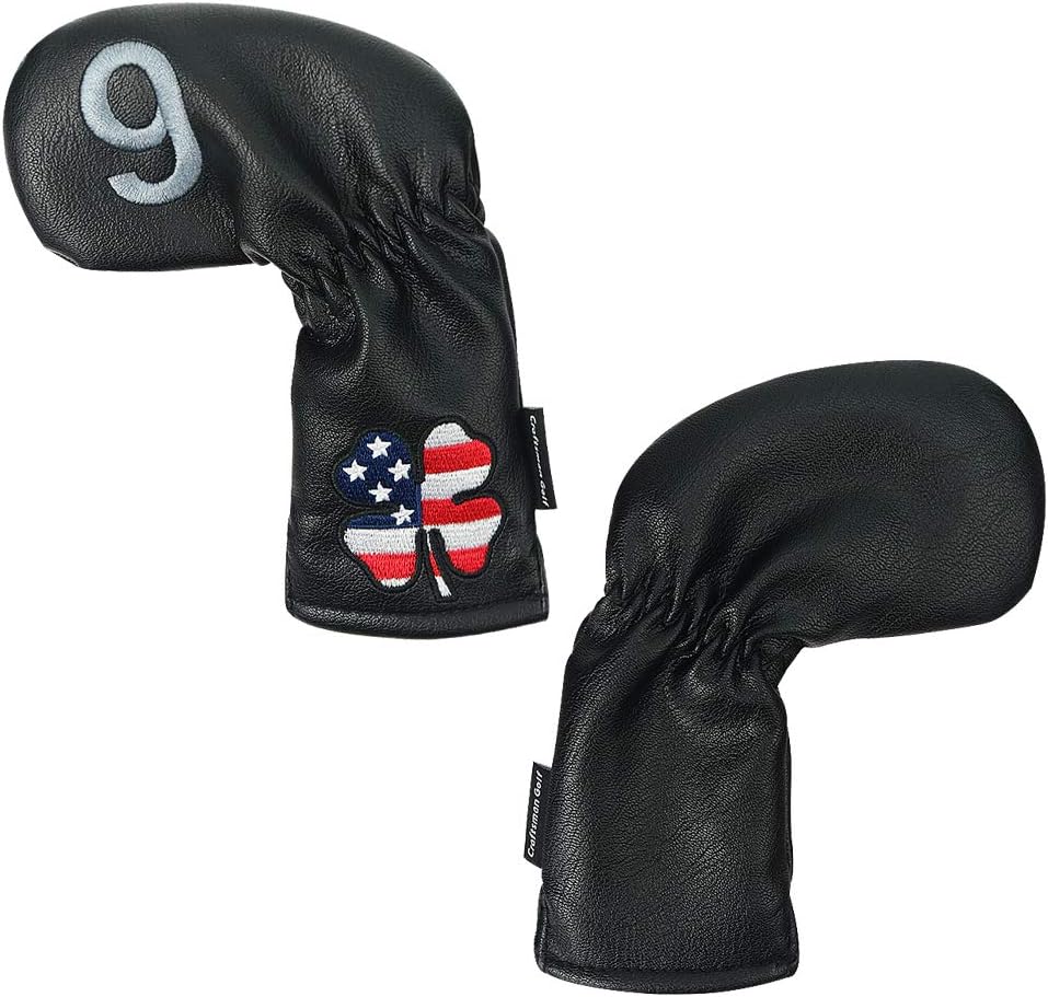 CRAFTSMAN GOLF 11pcs /Set USA US Flag Clover Leather Left Right Black White Green Dark Blue Iron Covers Headcover Also Available for Custom Version with Your Name