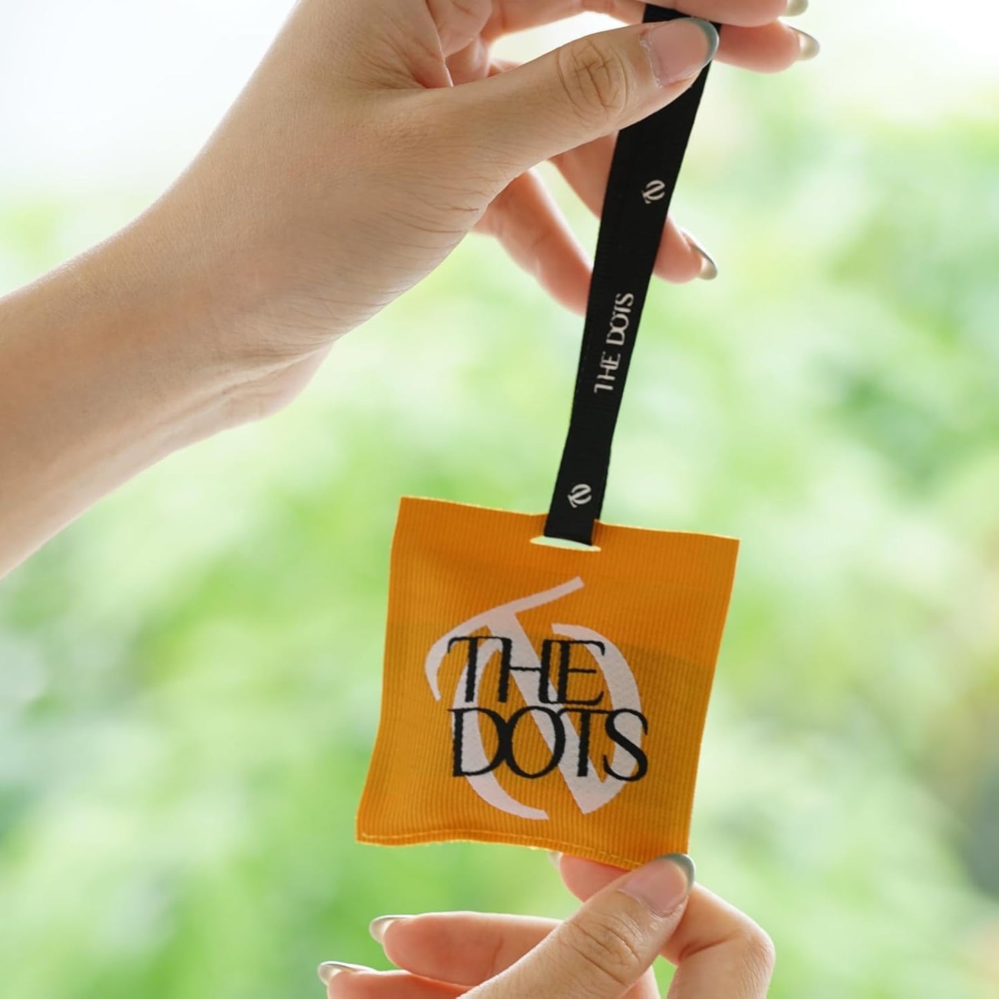 THEDOTS Series Car Air Freshener with 2 Adjustable Ribbons for Car Rearview Mirror, Coconut Lychee, 30 Days, Non-Toxic Fabric Sachet Gift (1 Pack)