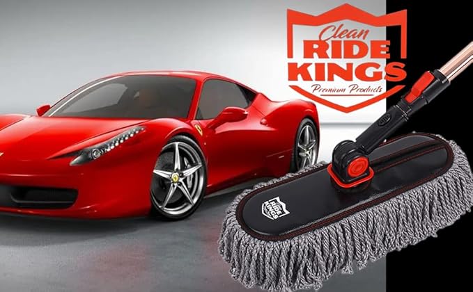 Car Duster Set, Car Duster Exterior Extendable Handle, Scratch Remover Large and Small Brushes Remove Dust Exterior Interior of RVs and Trucks,Microfiber Auto Interior Brush, 2-Packs