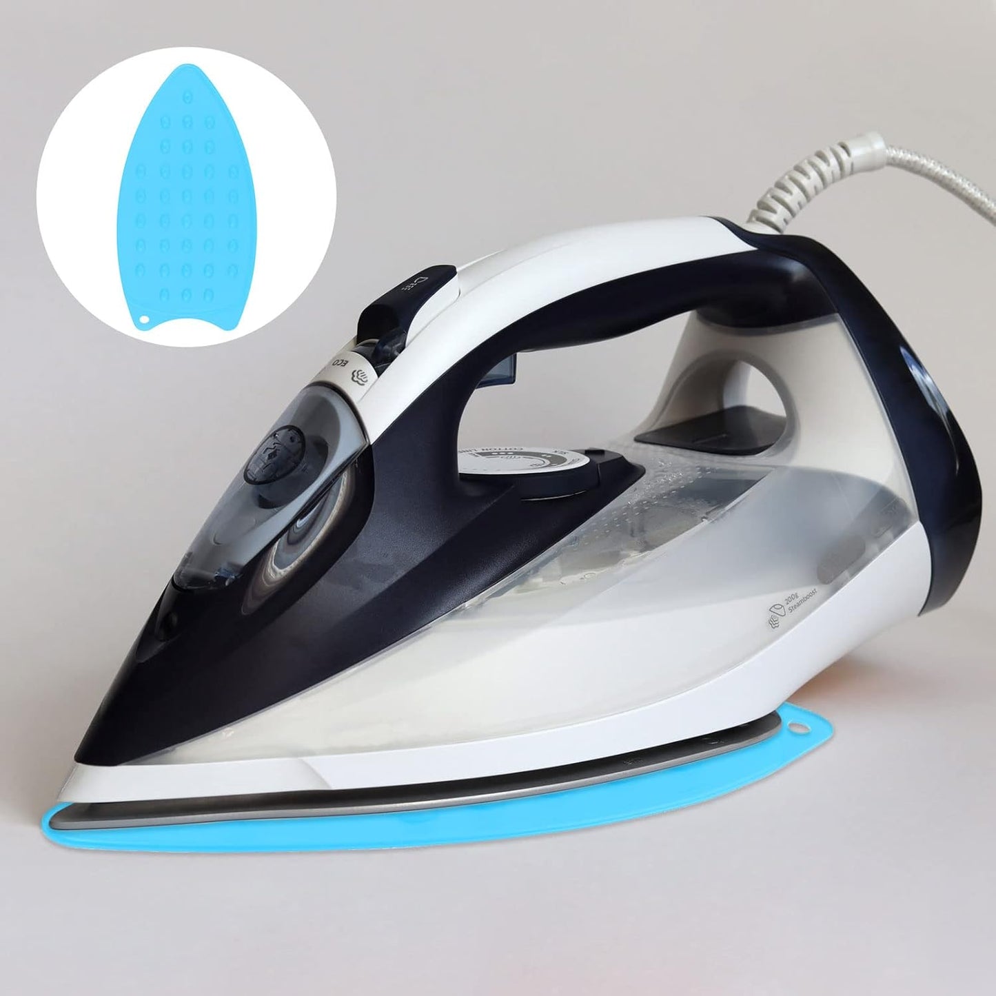 HARFINGTON Silicone Iron Rest Pad, Multipurpose Iron Hot Resistant Mat Iron Rest Plate for Ironing Board Hot Heat Resistant Steam Compact Mat, Blue