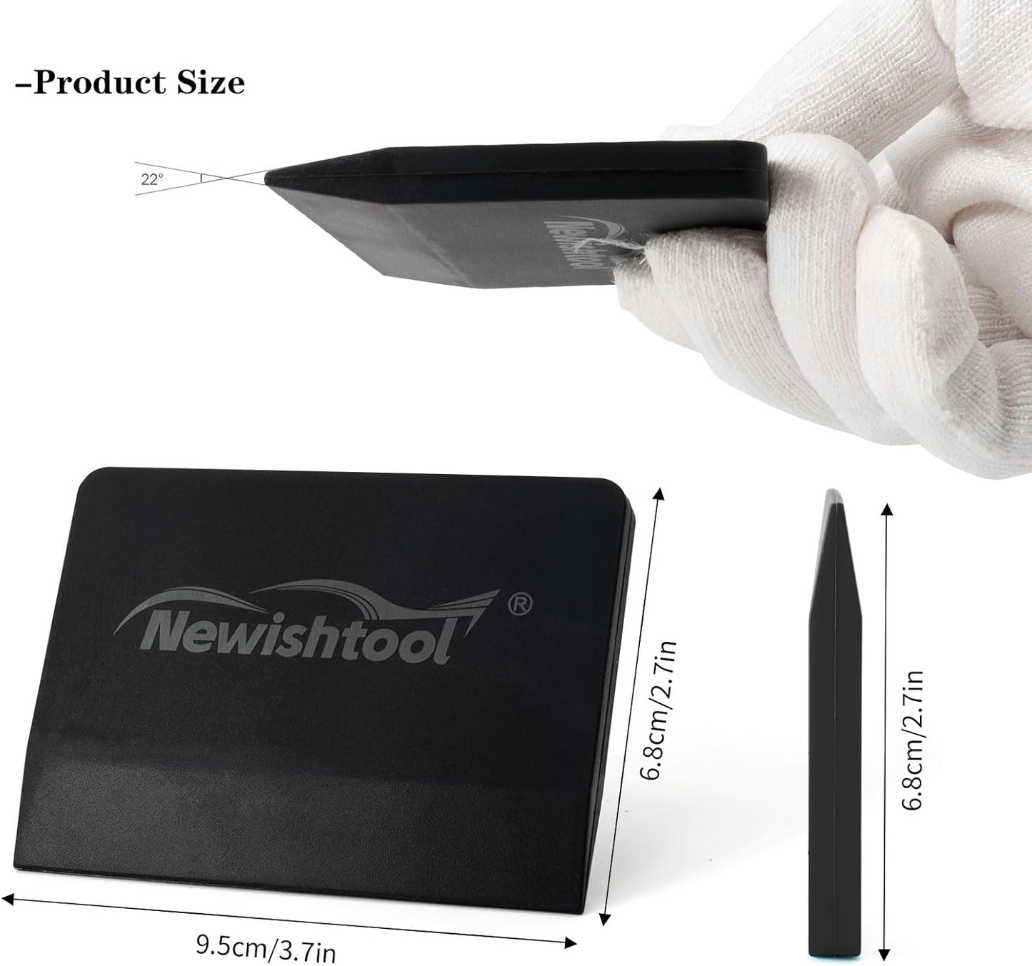 NEWISHTOOL Soft Silicone Squeegee, 2 PCS Small PPF Squeegee for Vinyl, Window Tint V-Blade Scraper for Film Application, Car Paint Protective Film Installation & Water Removal