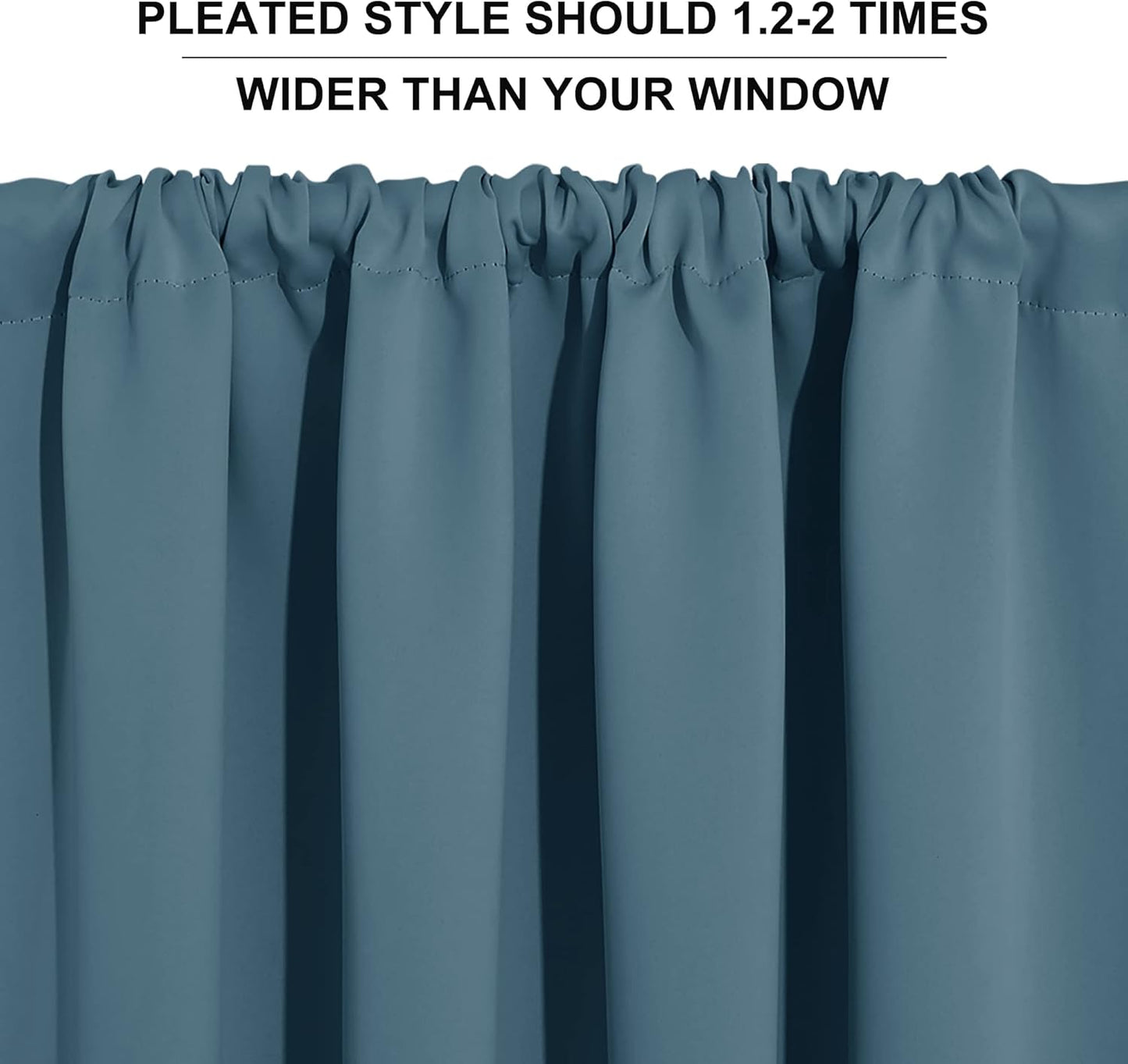 RYB HOME Bathroom Curtains for Small Window, Room Darkening Privacy Assured Curtains Drapes Lights & Draft Blocking for Kitchen Pantry, W 42 x L 45 inches, 2 Panels, Slate Blue