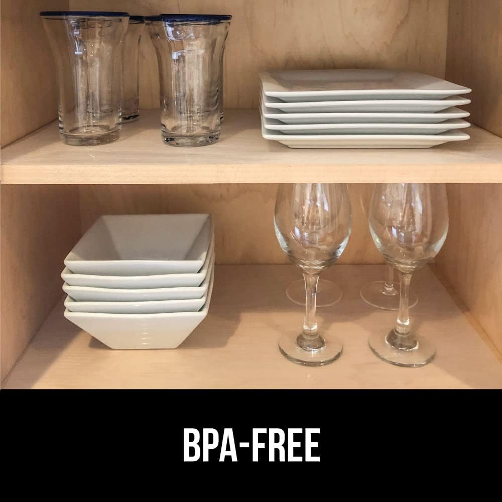 GORILLA GRIP DuraGuard Shelf Liner, 24x30 Non-Adhesive Cabinet Liners for Kitchen Drawers, Shelves, Refrigerator, Pantry Storage, Bathroom Closet, Durable Waterproof BPA Free Ribbed Plastic, Clear