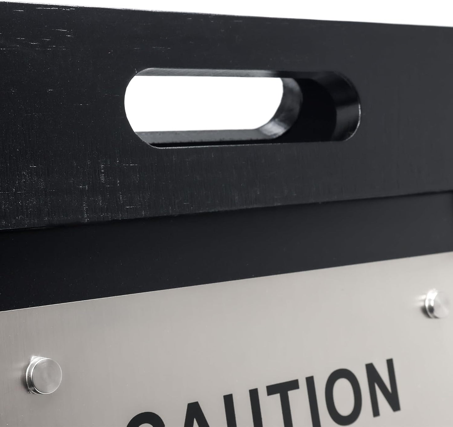 Premium Wooden Caution Wet Floor Sign – Bilingual w/ Non-Skid Plastic Feet – For Hotels, Schools, Offices, Areas, Restrooms, Pool Decks & Shops - Black Wood/Brushed Nickel Plate