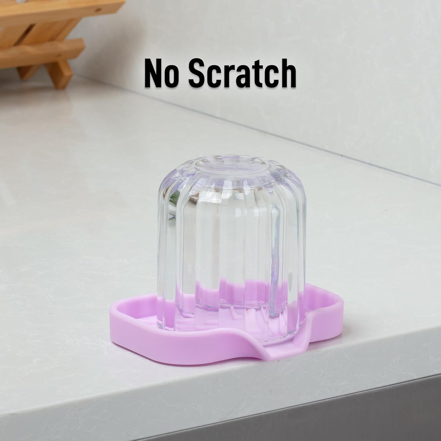 Zulay Small Silicone Sponge Holder (4.9x3.3”) – Space-Saving Sink Organizer Tray for Sponge, Soap, Brush & More – Compact Non-Slip Dish for Kitchen & Bathroom (Lavender)