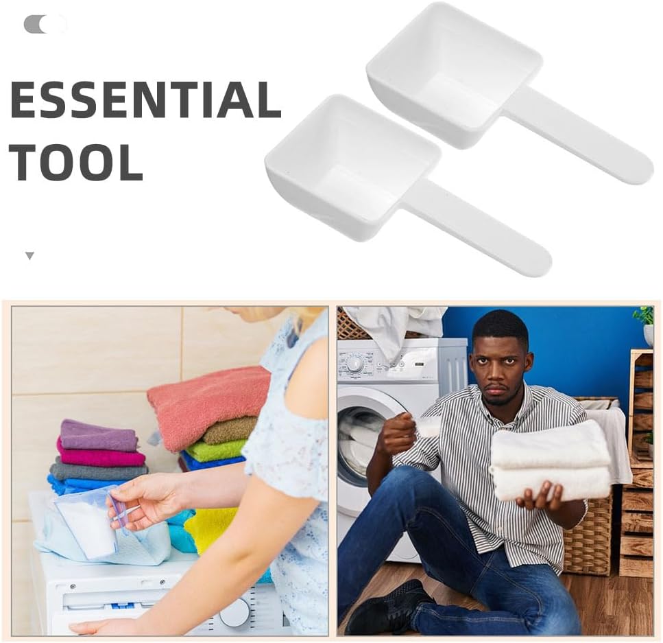 VOSAREA 30pcs Plastic Measuring Spoons Laundry Powder Small Scoops for Home Use Reusable and Portable Scooper for Powders (3.73X1.77X0.98 Inch)