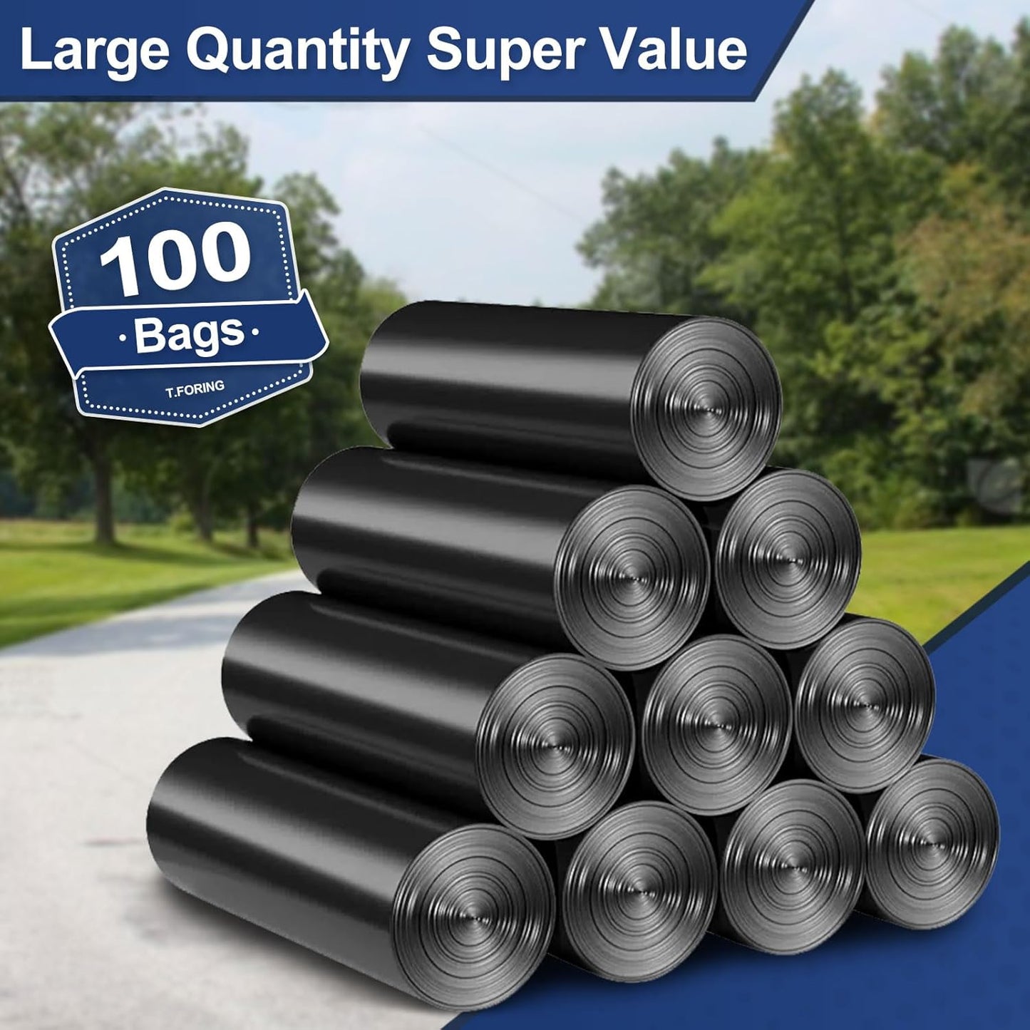 55-60 Gallon Trash Bags Heavy Duty 2.1 Mil - 39''x55'' 100 Count Extra Thick Black Garbage Bags Unscented Strong Huge Can Liners for Construction Industrial Yard Outdoor Commercial