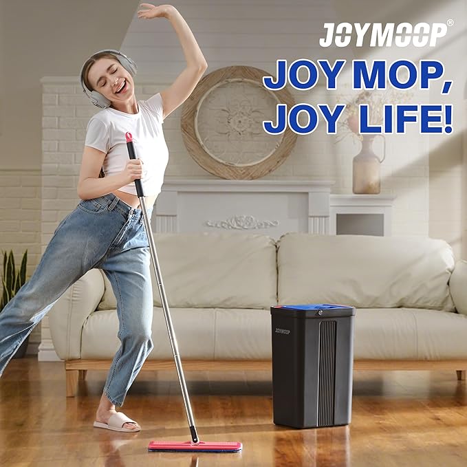 JOYMOOP Microfiber Mop Pads Replacement for JOYMOOP Flat Mop Bucket Set, Pack of 4 Refills 13-inch - Slate Blue