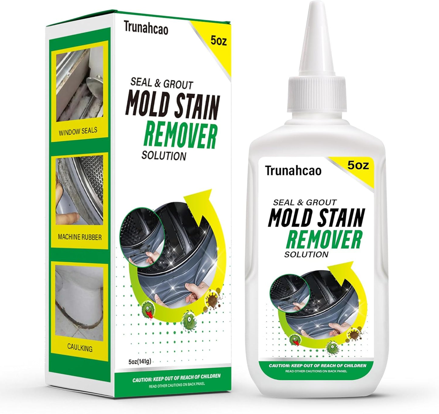 Stain Remover Gel Cleaner, Home Stain Remover Cleaner for Front Loader Washing Machine Black Stain Removal Multi-Surface Stain Cleaning Gel for Bathroom Seals, Grout, Shower & Tile,Caulk,Tub