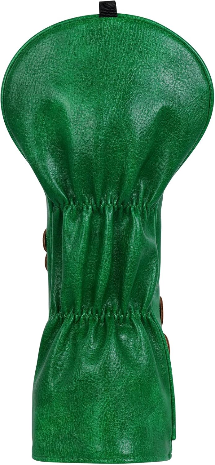 Golf Headcovers Golf Club Head Covers Four Leaf Clover Good Luck Charm - Clover Style Premium Leather Driver Fairway(FW) Wood Hybrid(UT) with Number Tags