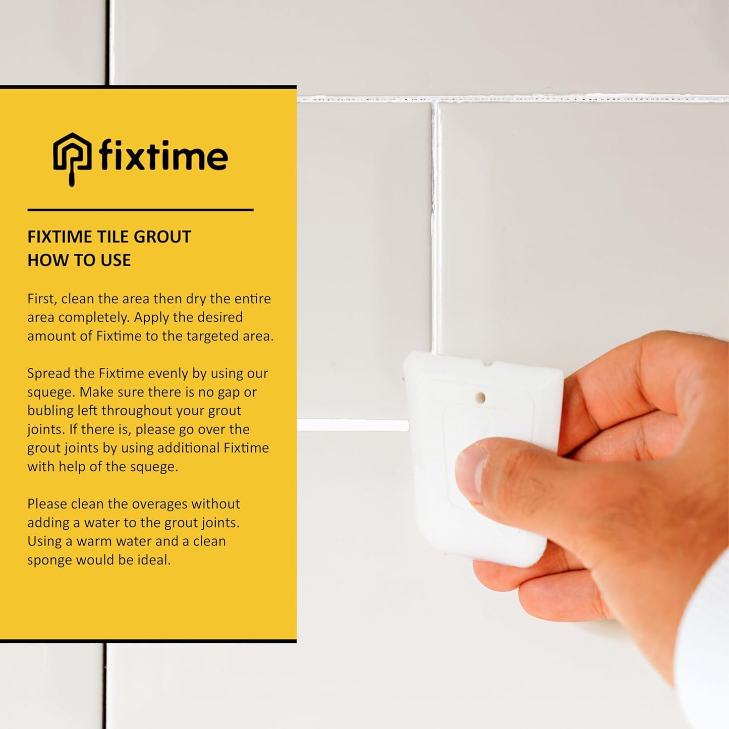 Grout Repair Kit - White Grout Filler Tube - Grout Crack Repair, Premixed Grout Filler Repair, Fast Drying Grout Sealer for Floor Tile - Spatula Included (White, 8oz)