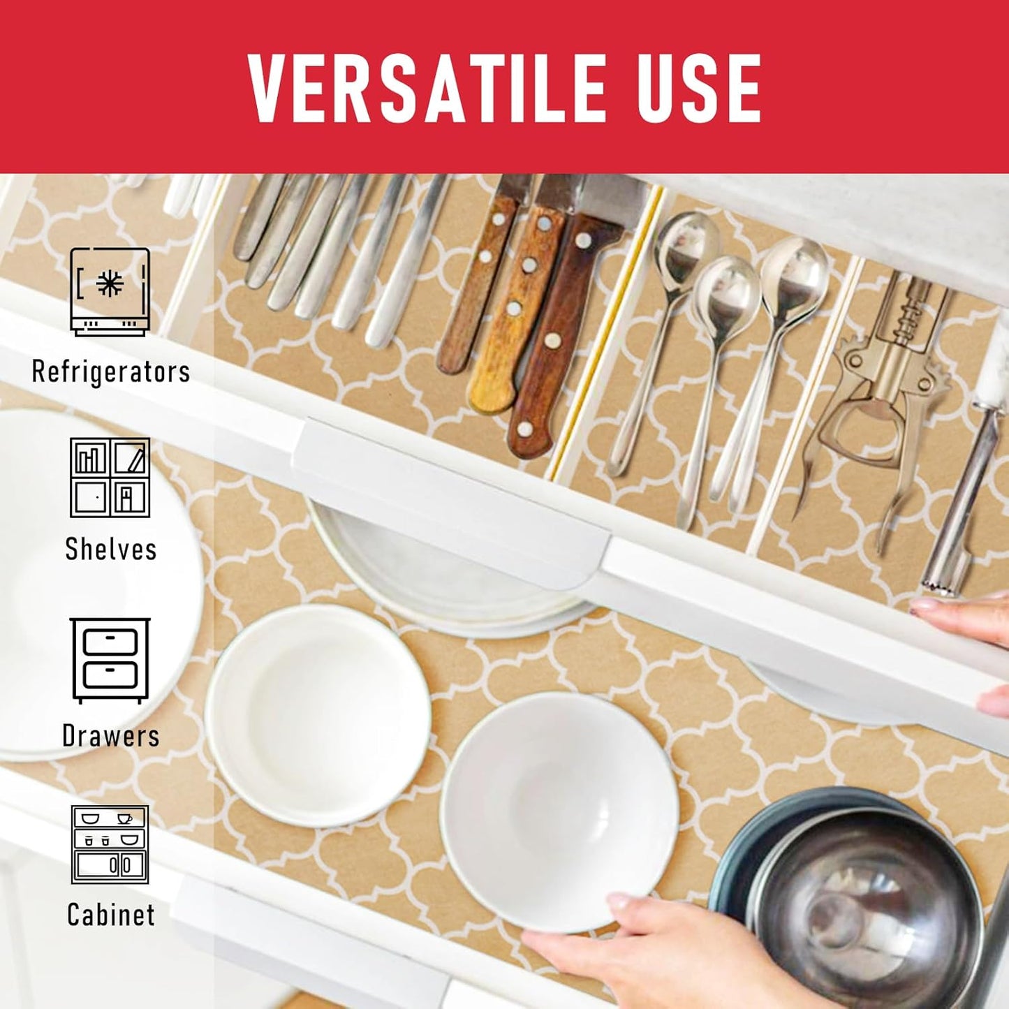 Cooyes 2 in 1 Refrigerator Liners, 6 Pack, 12“ × 24”, Fridge Drawer & Shelf Liners for Kitchen Cabinets Non-Adhesive, Breathable Cloth Material, BPAfree, Keep Produce Fresh Longer