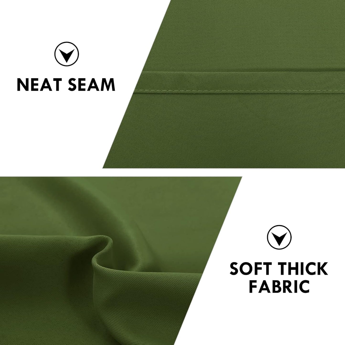 DWCN Olive Green Room Darkening Blackout Curtains - Thermal Insulated Privacy Energy Saving Window Curtain Drapes 42 x 54 inch Length, Set of 2 Bedroom Living Room Curtains