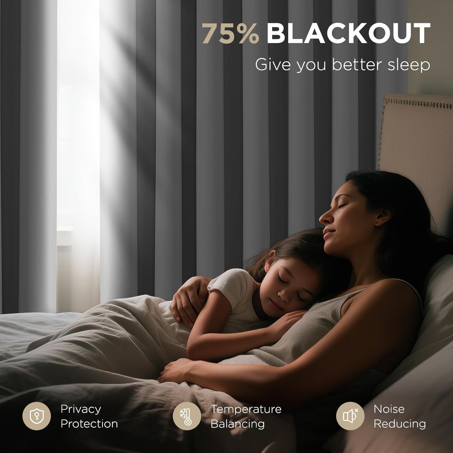 Joydeco Blackout Door Curtain for Doorway Privacy 78 Inches Long, Grommet Closet Curtain for Open Closet, Room Divider for Bedroom Living Room (Greyish White, 40Wx78L, 1 Panel)