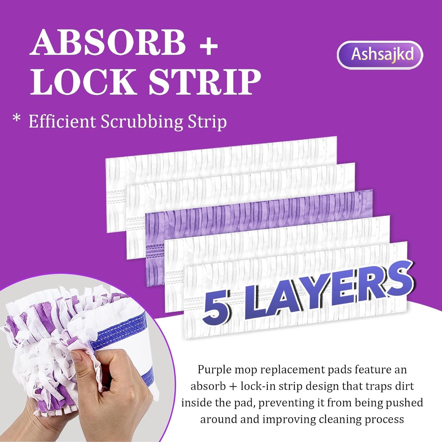 30 Pack Disposable Power Mop Refills Compatible for Swiffer Power Mop(13-15in), Multi-Surface Spray Clean PowerMop Replacement Pads for Hardwood Floor Cleaning