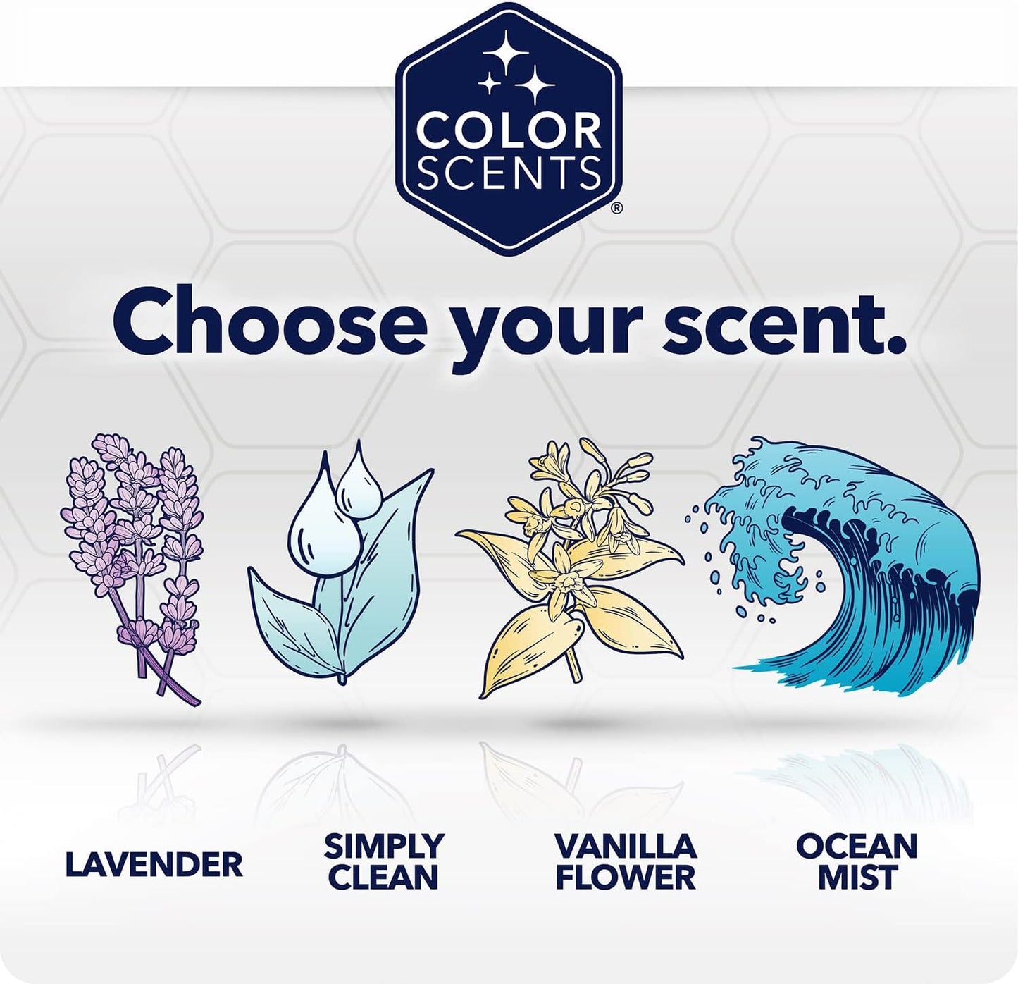 Color Scents Tall Kitchen Trash Bags - 13 Gallon, 20 Bags (5 Pack of 20 Count), Drawstring - Silver Bag in Simply Clean Scent with Microban