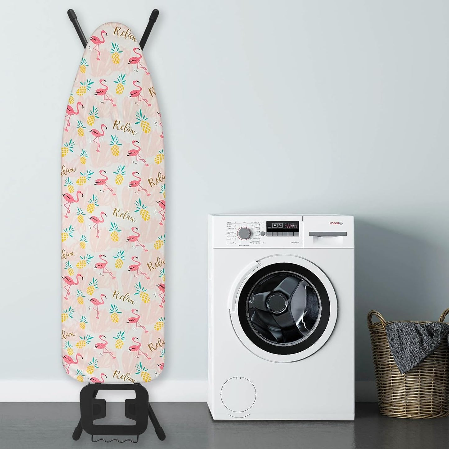 Ironing Board Cover and Pad 15x54 Inch Standard Ironing Board Cover with Elastic Edge and Hook and Loop Fasteners Scorch and Stain Resistant Cotton Ironing Covers with Thick Padding