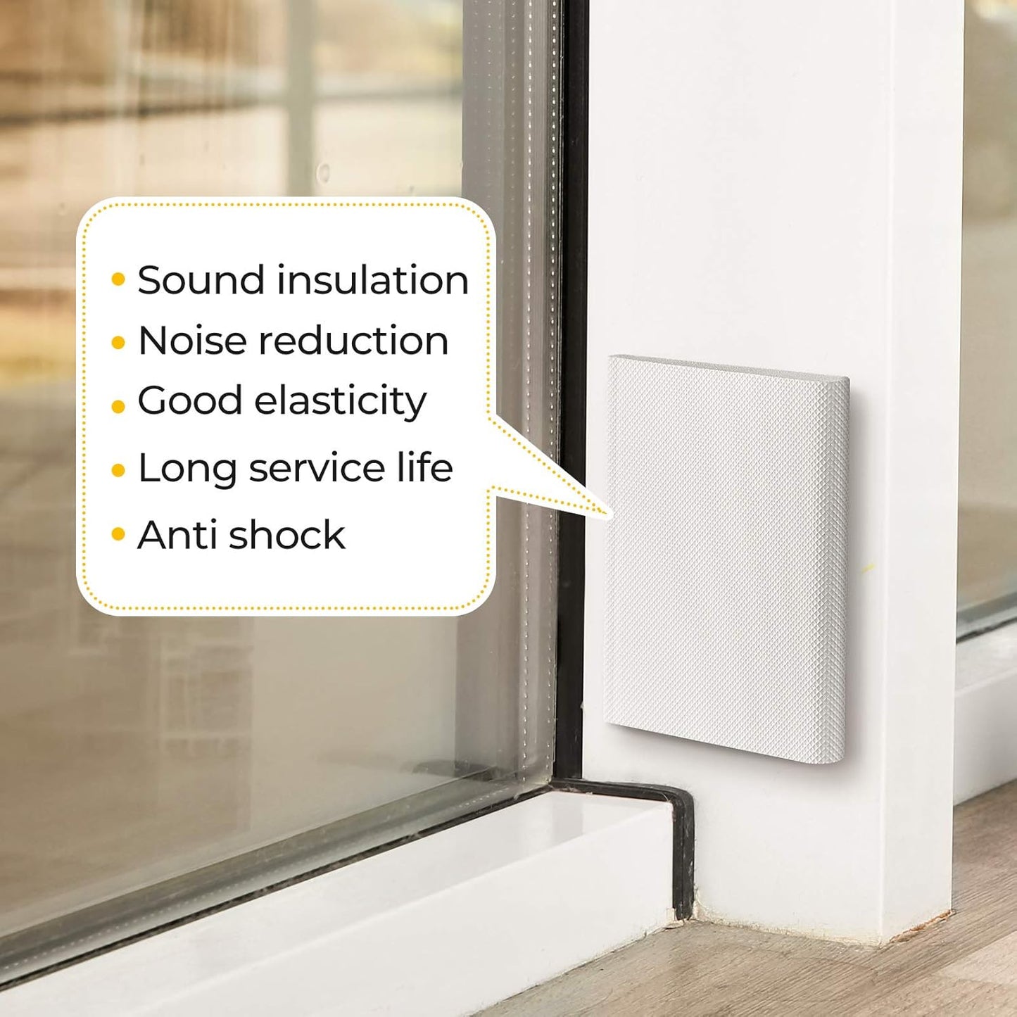 Zonon 16 Pieces Door Corner Seal Weatherstripping Exterior Door Frame Seal Draft Stopper Adhesive Corner Pads for Weather Stripping and Draft Protection (White)