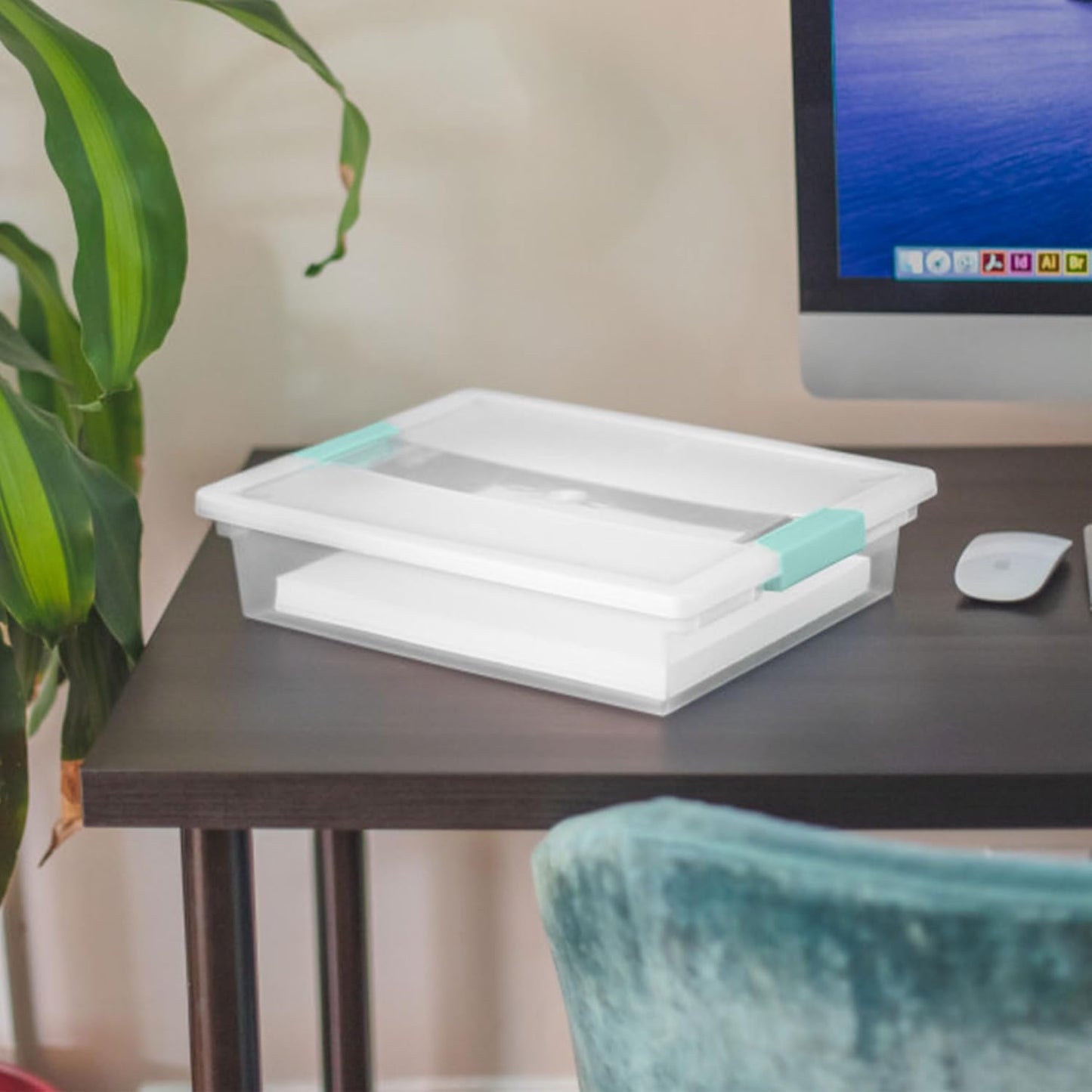 Sterilite 24-Pack Clip Box, Stackable Clear Plastic Bins with Latching Lids, Large - Writing, Arts or Crafts Supplies Storage Containers for Home, Office, Classroom and Workshop Organization