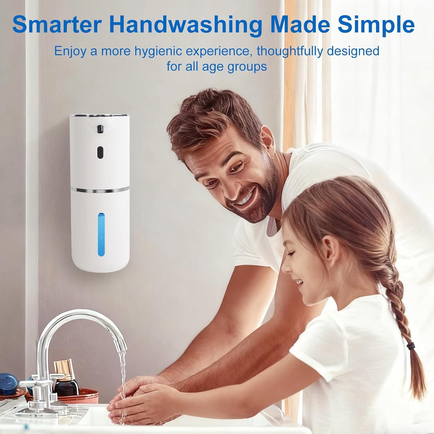 Automatic Liquid Soap Dispenser Touchless, USB-C Rechargeable Hand Soap Dispenser 12.8oz/380ml, 6-Level Adjustable Smart Soap Dispensers Wall Mounted for Bathroom and Kitchen Dish Soap