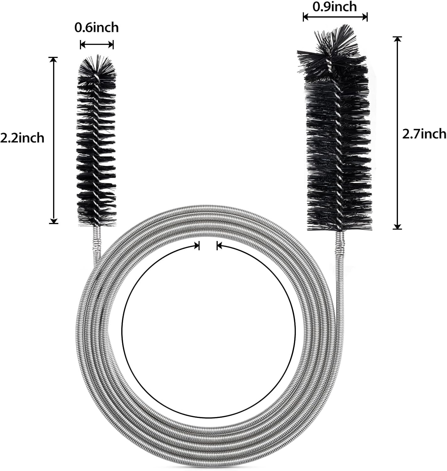 Drain Brush Pipe Cleaning Brush Slim Drain Hole Cleaning Tool Hose Flexible Feeding Tube Cleaning Brush Black Color