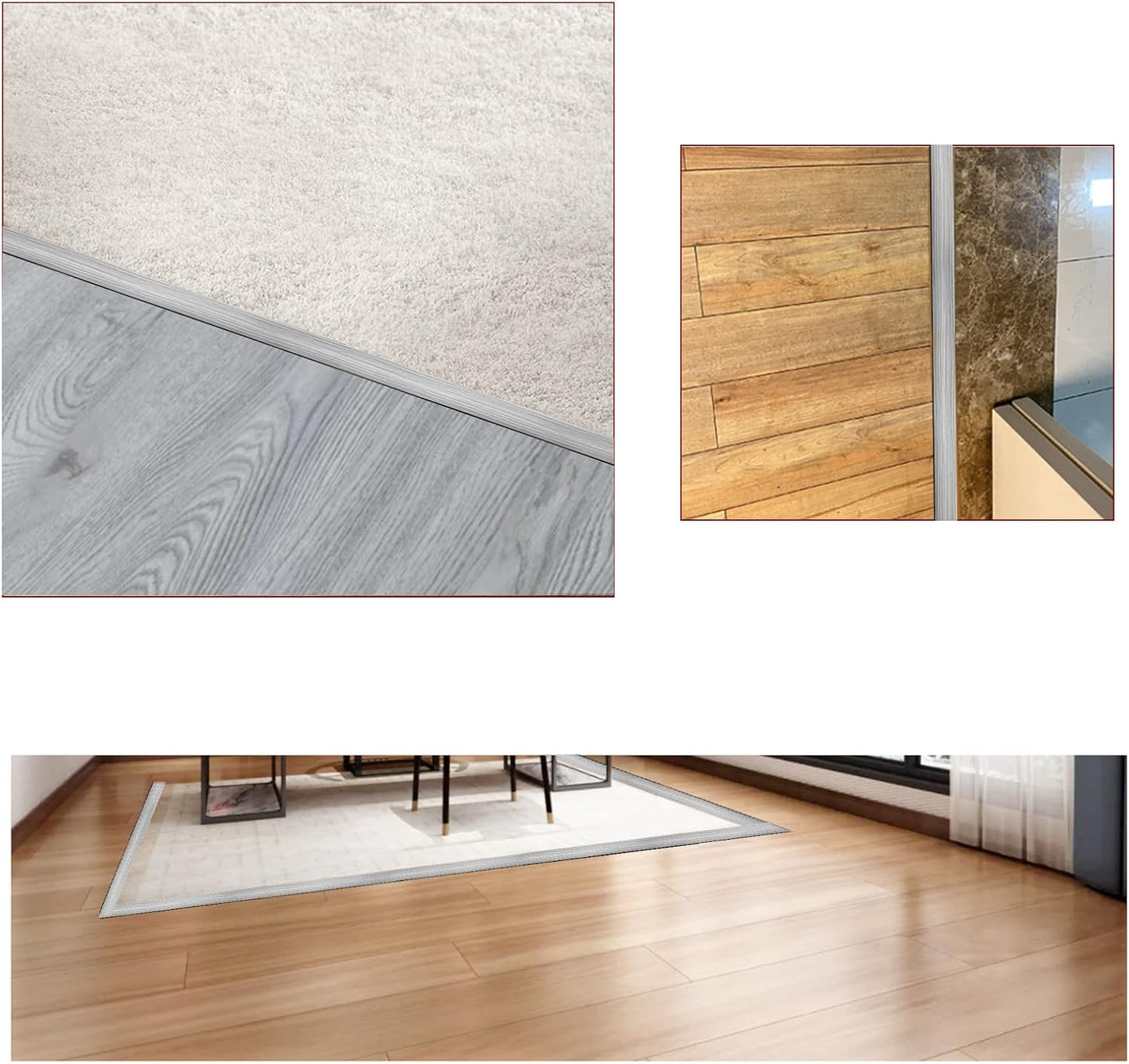 Floor Transition Strip & Self Adhesive Floor Vinyl Floor Edge Trim Laminate Floor Gap Covering Joining Strip