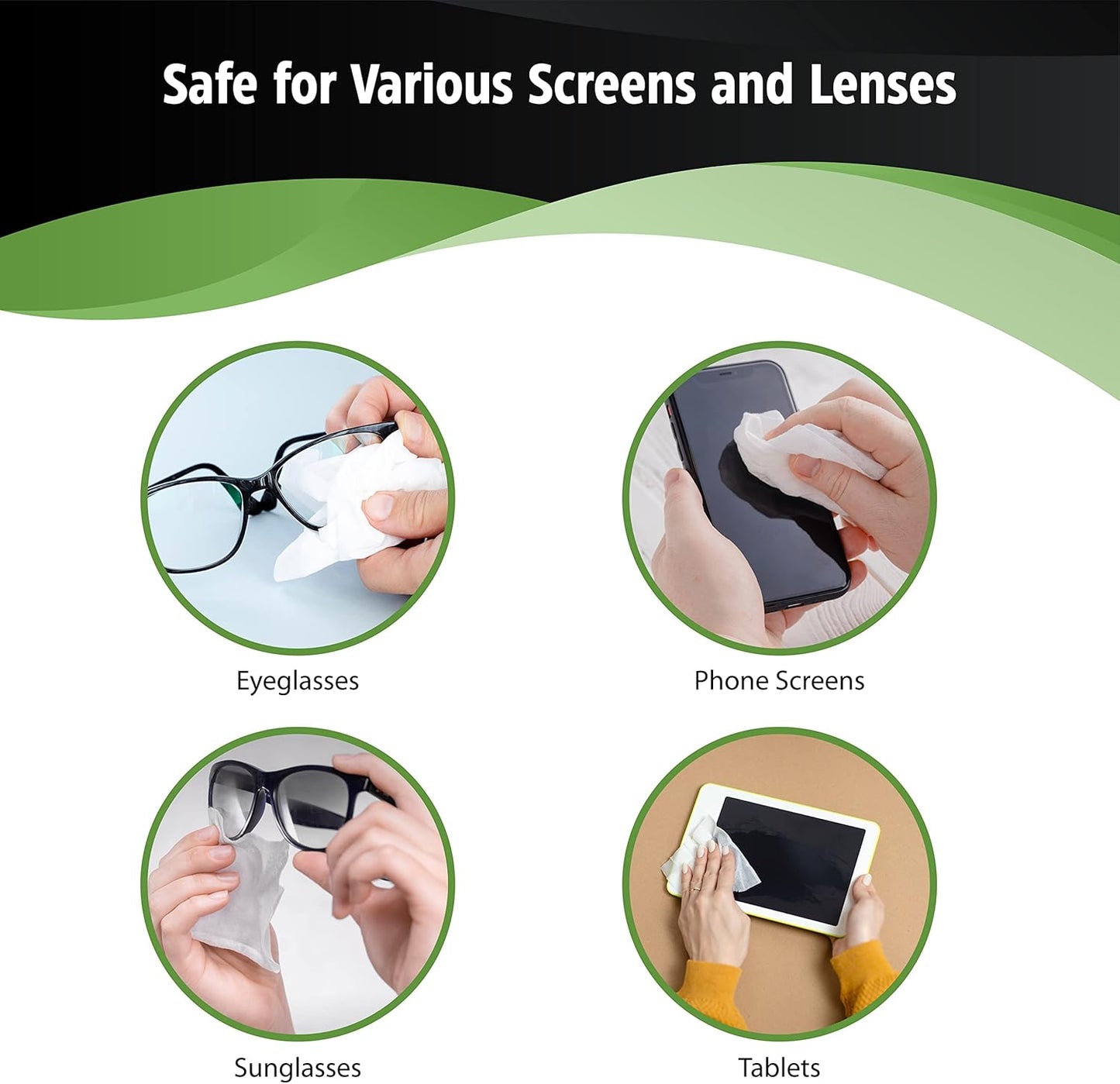 HandyClean Pre-Moistened Lens Cleaning Wipes, Eyeglass Wipes, Screen Wipes, Case of 8 Boxes - 200 ct of 6 x 5 inches Individually Packed Lens Cleaner Wipes